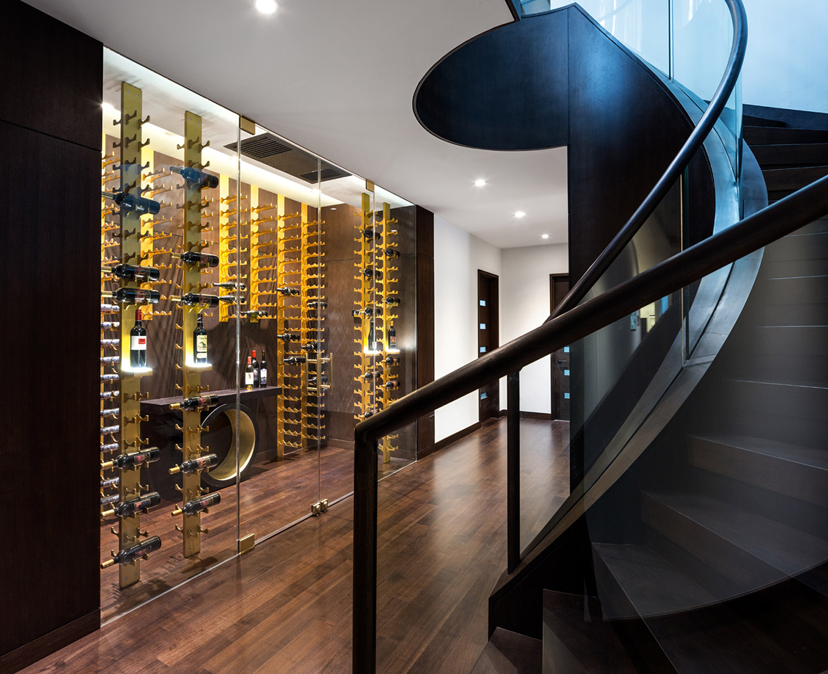 LS Racks in a Glass Enclosed Cellar