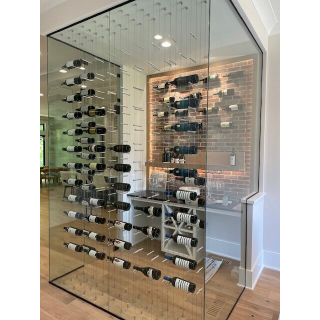 Wall Mounted Cable Wine Rack - 12 Bottle Silver Cable Wine Rack