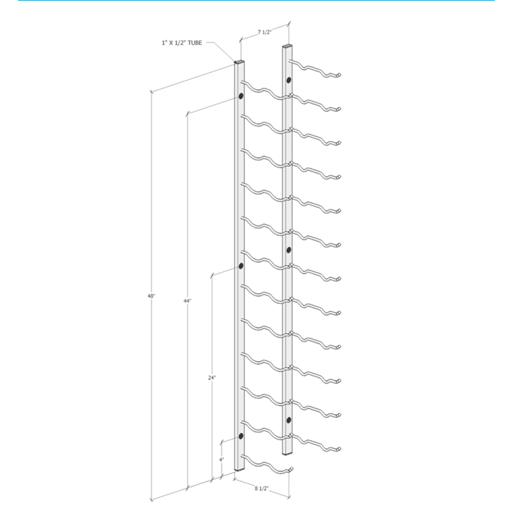 Wine Rack Modulus Wall Mounted Wine Rack | 4' Wall Mounted Wine Rack